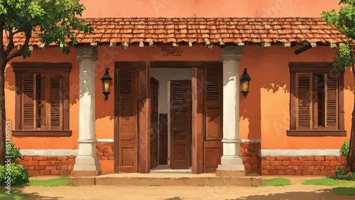 A village house illustration