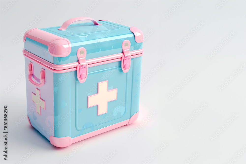 banner/design/ 3d pastel colors first aids kits in white, space for copy banner/design/ 3d pastel colors first aids kits in white, space for copy