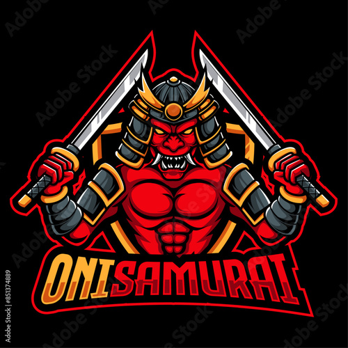 Samurai warrior esport mascot logo design