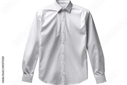 A Crisp White Long-Sleeved Shirt Ready For An Important Occasion on White or PNG Transparent Background. © SIBGHA