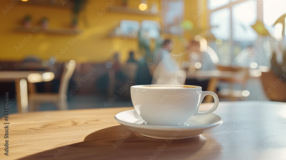 The steaming coffee cup The steaming coffee cup