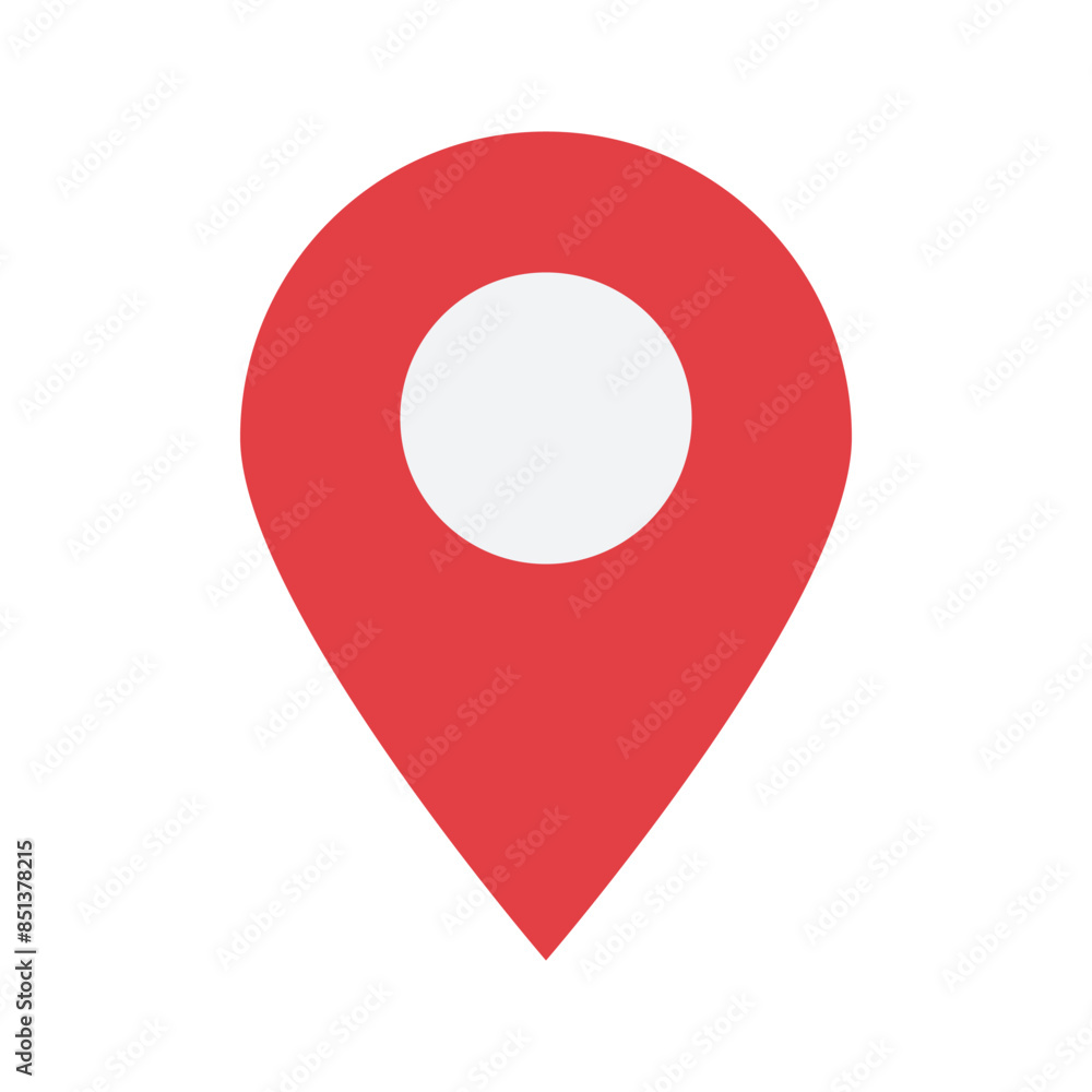 Red pin marker with white dot isolated on white background. Location map icon. Location pin Red pin marker with white dot isolated on white background. Location map icon. Location pin