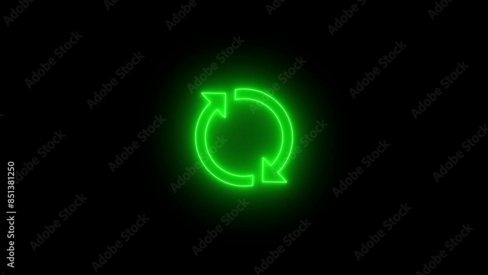 Glowing neon line Refresh icon isolated on black background. Reload symbol. reload icon animation Glowing neon line Refresh icon isolated on black background. Reload symbol. reload icon animation