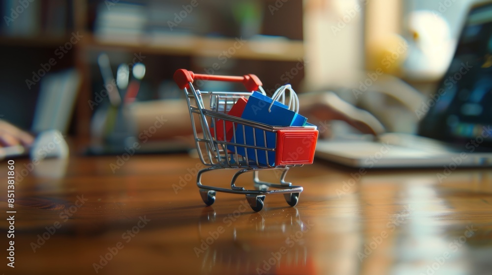 The miniature shopping cart The miniature shopping cart