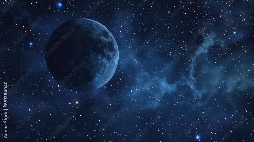 Fototapeta premium Astrology Future. Planet and Stars in Space. Astronomy Illustration of Galaxy Sky