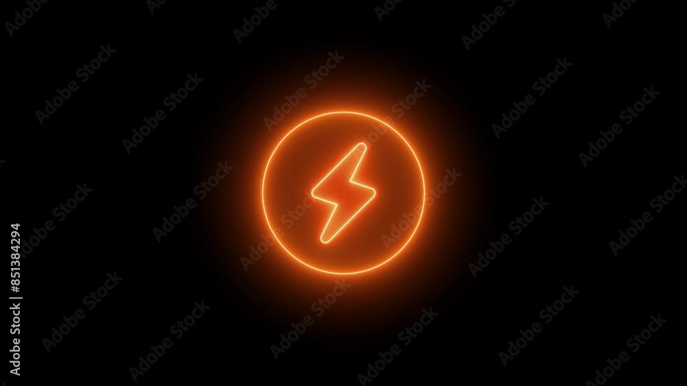 Charging icon, power icon and battery charging electronic technology icon neon line concept. Charging icon, power icon and battery charging electronic technology icon neon line concept.