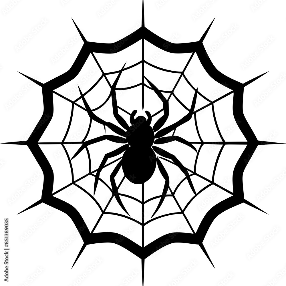 Obraz premium spider net vector silhouette illustration