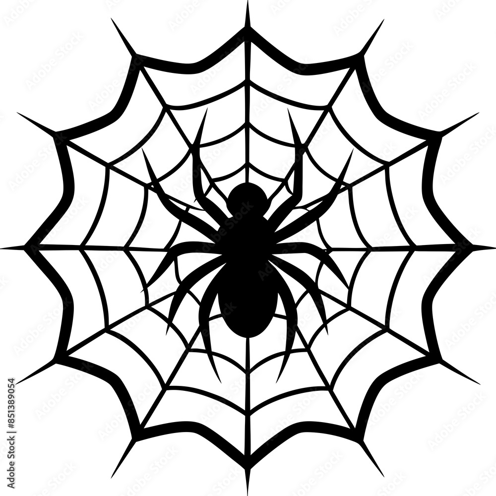Fototapeta premium spider net vector silhouette illustration