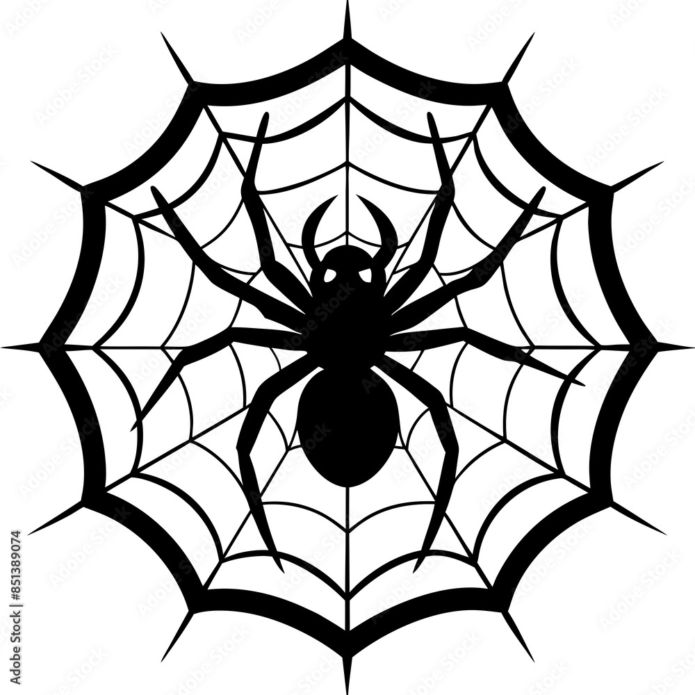 Obraz premium spider net vector silhouette illustration