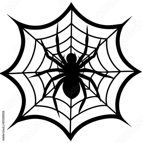 spider net vector silhouette illustration