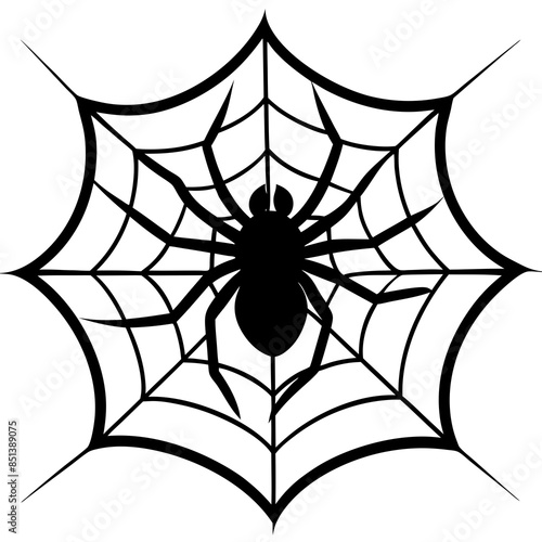spider net vector silhouette illustration
