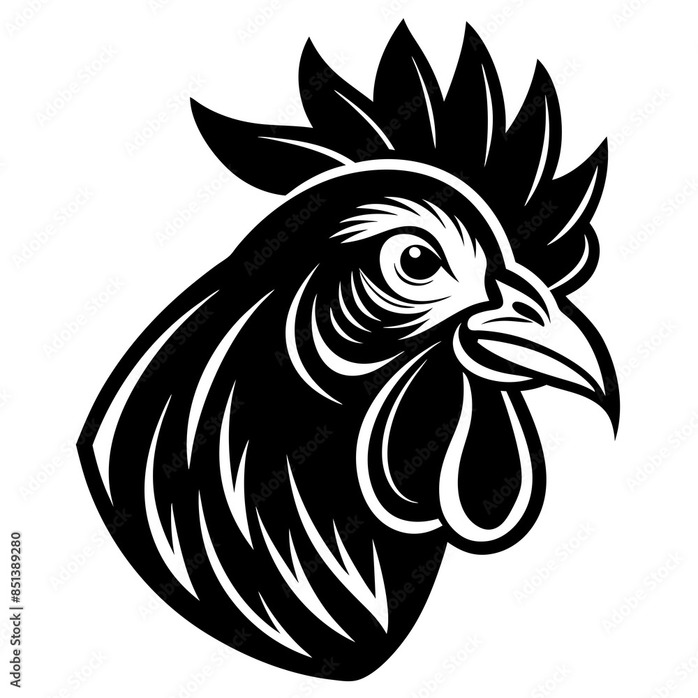 Fototapeta premium hen head logo vector silhouette svg