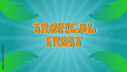 Editable tropical fruit text effect logo template