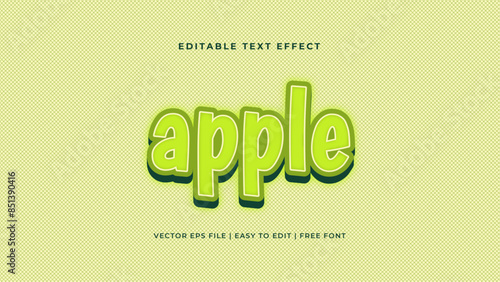 Fruits theme text effect. 3D colorful font editable template