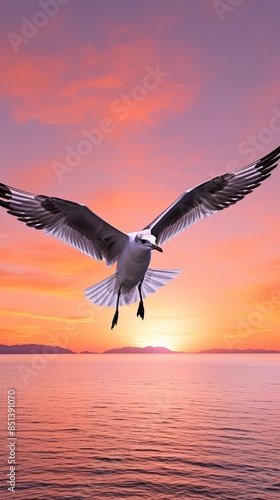 Seagull with sunset. © Jahid CF 5327702