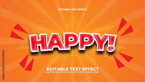 happy editable text effect