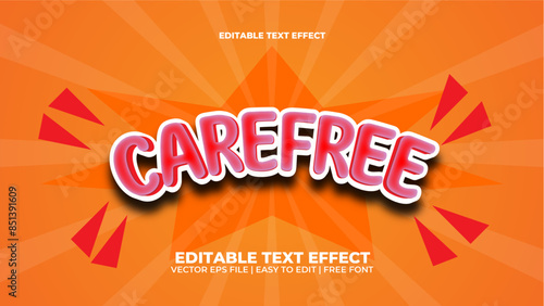 care free editable text effect