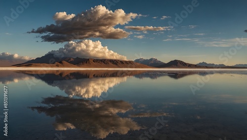 The surreal beauty of the Salar de Uyuni in Bolivia, the world's largest salt flat, where the sky meets the earth in a mesmerizing horizon ai_generated