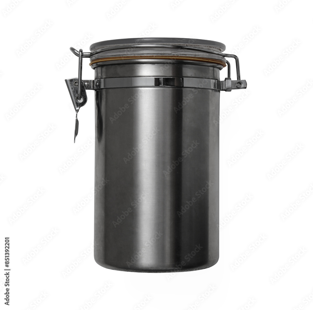 Stainless Steel Airtight Container Sugar Tea Coffee Canister white background Stainless Steel Airtight Container Sugar Tea Coffee Canister white background
