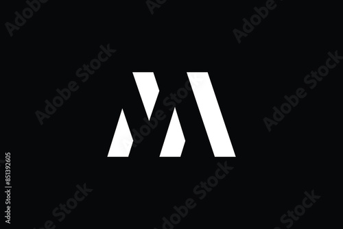 initial letter M negative space iconic logo, letter M analytics finance business logo, letter M financial investment iconic business logo, logomark