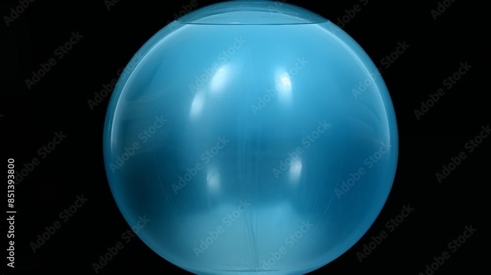 Obraz premium Shiny Blue Inflatable Balloon with Light Reflections