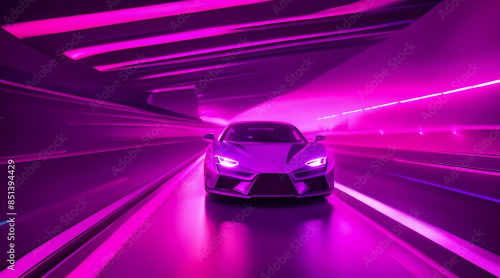 High-Speed Supercar in Neon Tunnel: 3D Animation Adventure High-Speed Supercar in Neon Tunnel: 3D Animation Adventure