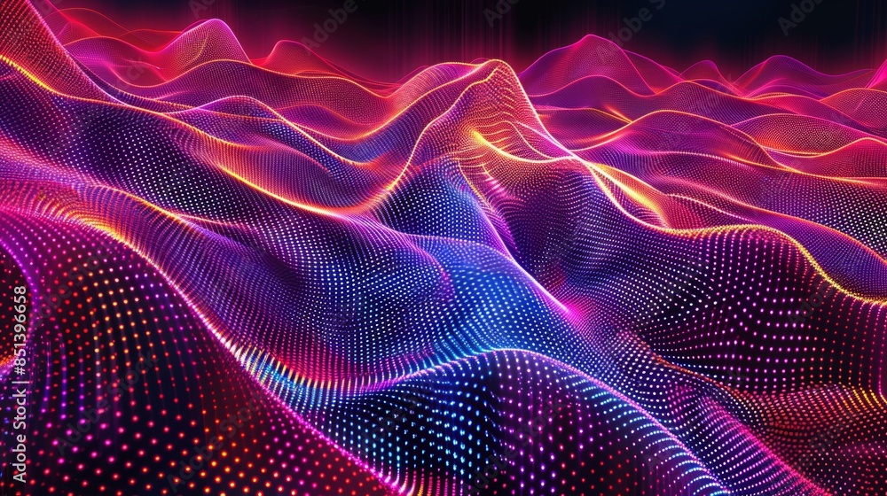Vibrant neon-colored digital wave patterns in a contemporary tech style Abstract digital art background with dynamic flowing lines and futuristic design elements Vibrant neon-colored digital wave patterns in a contemporary tech style Abstract digital art background with dynamic flowing lines and futuristic design elements