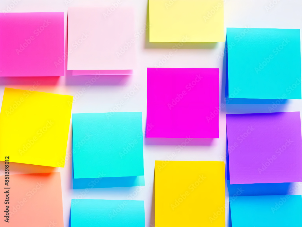 a vibrant array of sticky notes on a white background a vibrant array of sticky notes on a white background