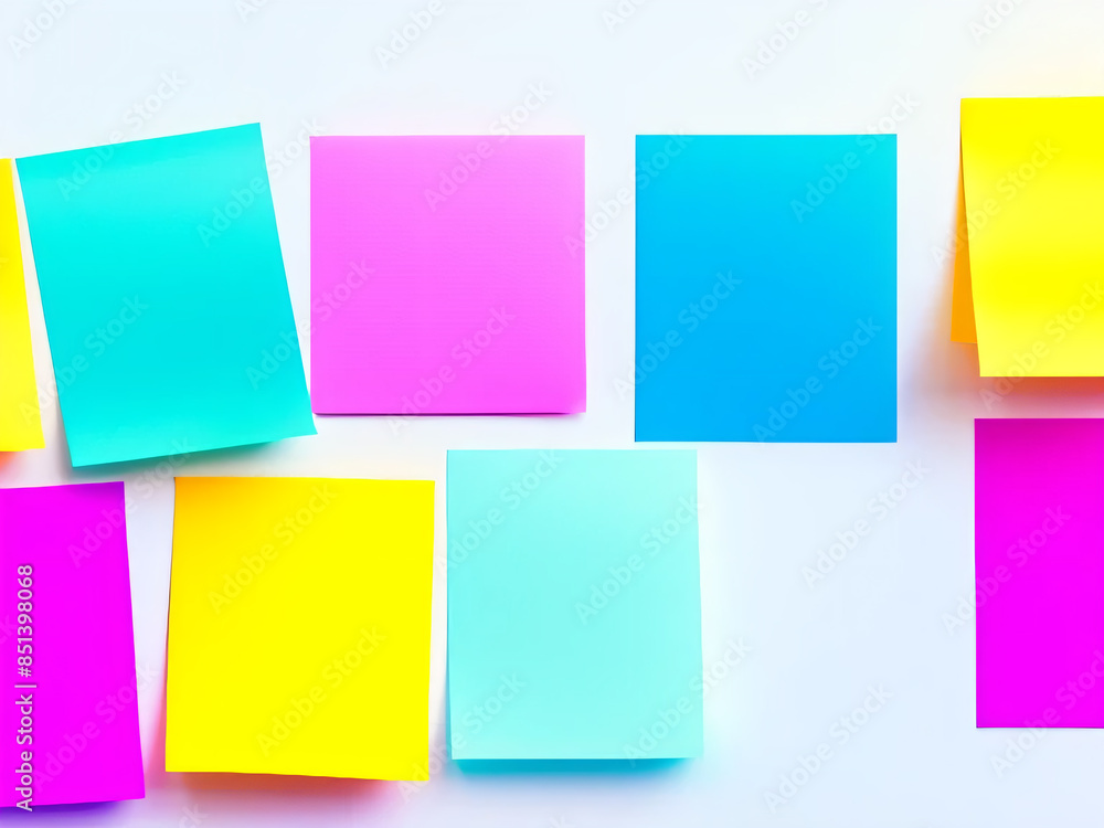 a vibrant array of sticky notes on a white background a vibrant array of sticky notes on a white background