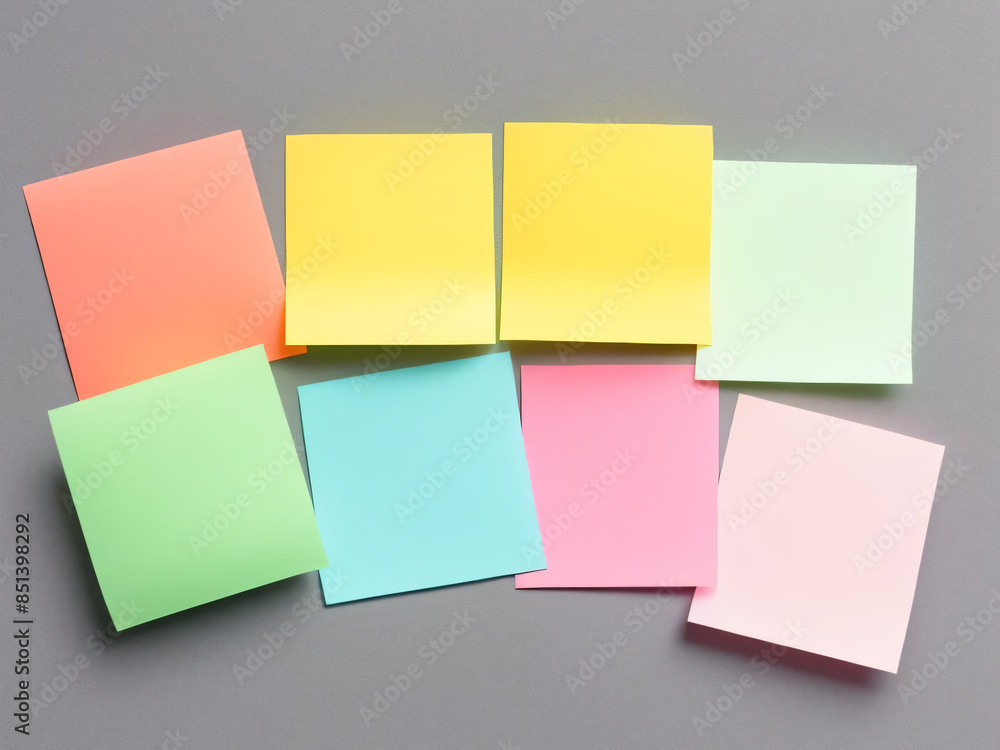 Fototapeta premium a vibrant array of sticky notes on a white background