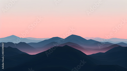 Minimal hills flat style illustration background