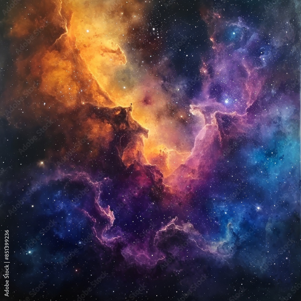 Obraz premium Galactic Serenity in Nebula Harmony