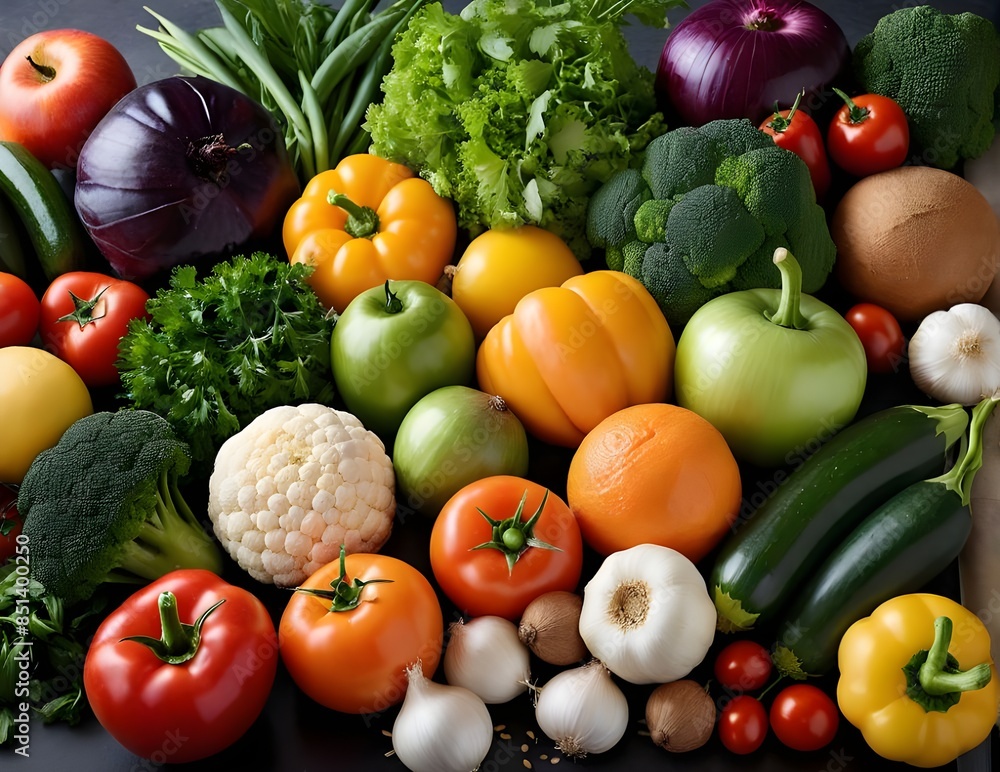 Assortment of fresh vegetables and fruit Assortment of fresh vegetables and fruit