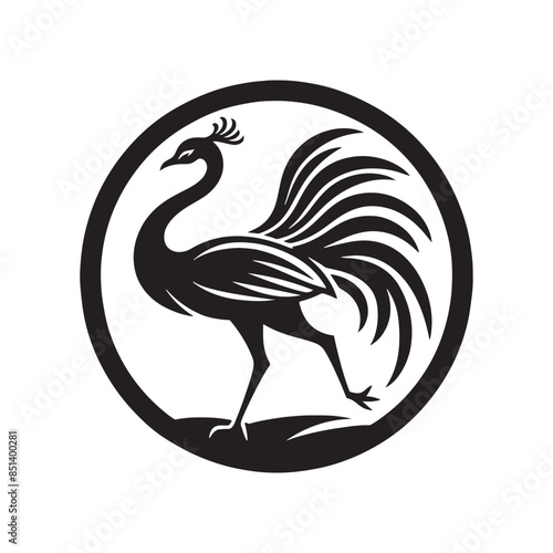 Rhea Vector Silhouette - Rhea Illustration - Bird Vector
