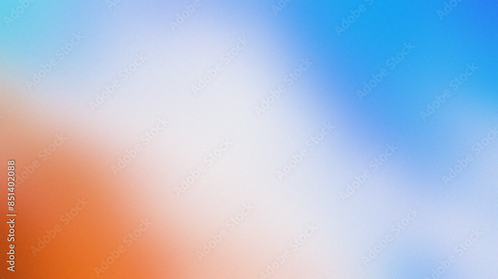 Obraz premium Abstract Colorful Gradient Background with Soft Blurred Texture in Blue, Orange, and White Tones, blurred noise and grainy texture