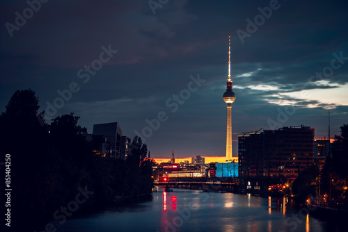 night view of the city, Berlin-Kreuzberg-Alexanderplatz