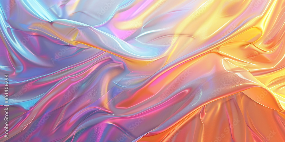 Fototapeta premium Holographic iridescent foil abstract colorful background