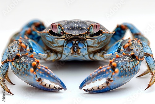 Crab isolated on white background. Exquisite crustacean in pristine clarity