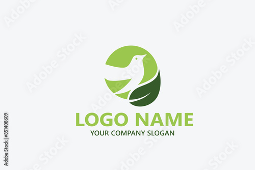  leaf bird logo design ready vector template