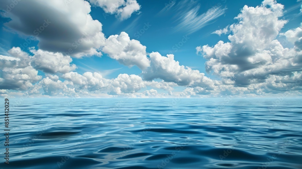 Seascape with Blue Sky and White Clouds Seascape with Blue Sky and White Clouds