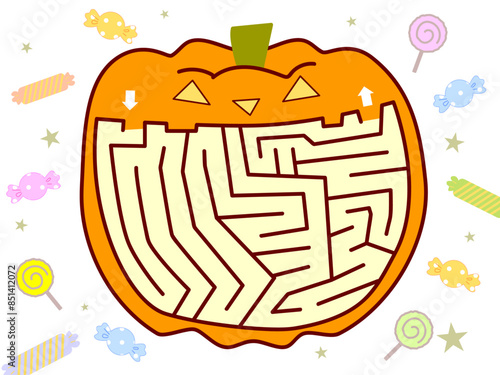 ハロウィンのかぼちゃの迷路