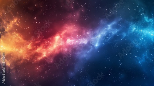 Vibrant cosmic scene with a spectrum of colors simulating a nebula or galaxy © chesleatsz