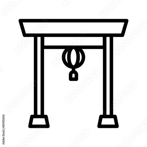 Chinese gate line icon. Chinese new year icon. Chinese new year icon isolated on white background. Transparent background, minimalist symbol. Vector images