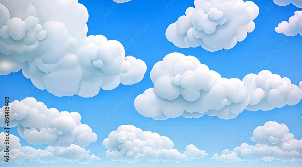 clouds floating horizontally on blue sky background. Seamless looping animation. Animated cartoon cloudscape. clouds floating horizontally on blue sky background. Seamless looping animation. Animated cartoon cloudscape.