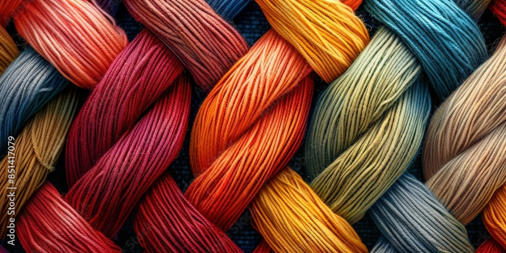 Colorful Intertwined Threads in a Complex Pattern Colorful Intertwined Threads in a Complex Pattern
