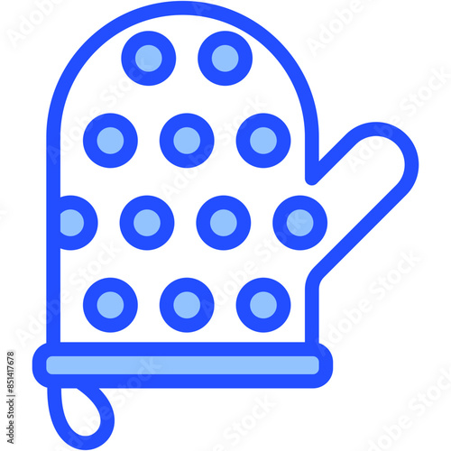 blue oven mitt with circles clip art preview