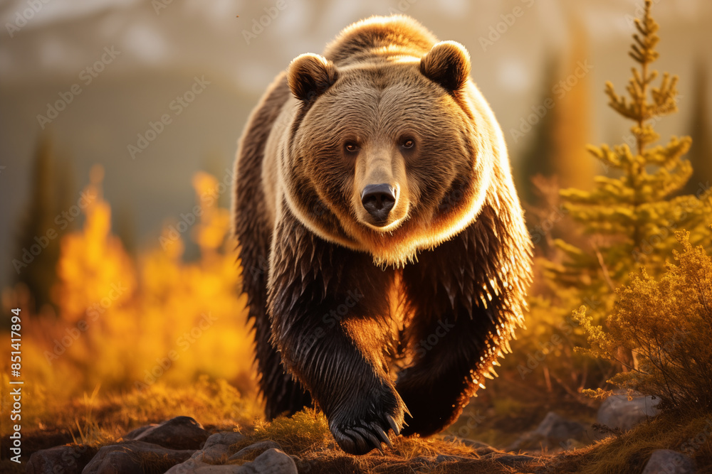 Fototapeta premium Grizzly Bear at outdoors in wildlife. Animal
