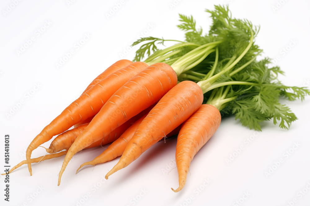 several carrots on isolated white background several carrots on isolated white background