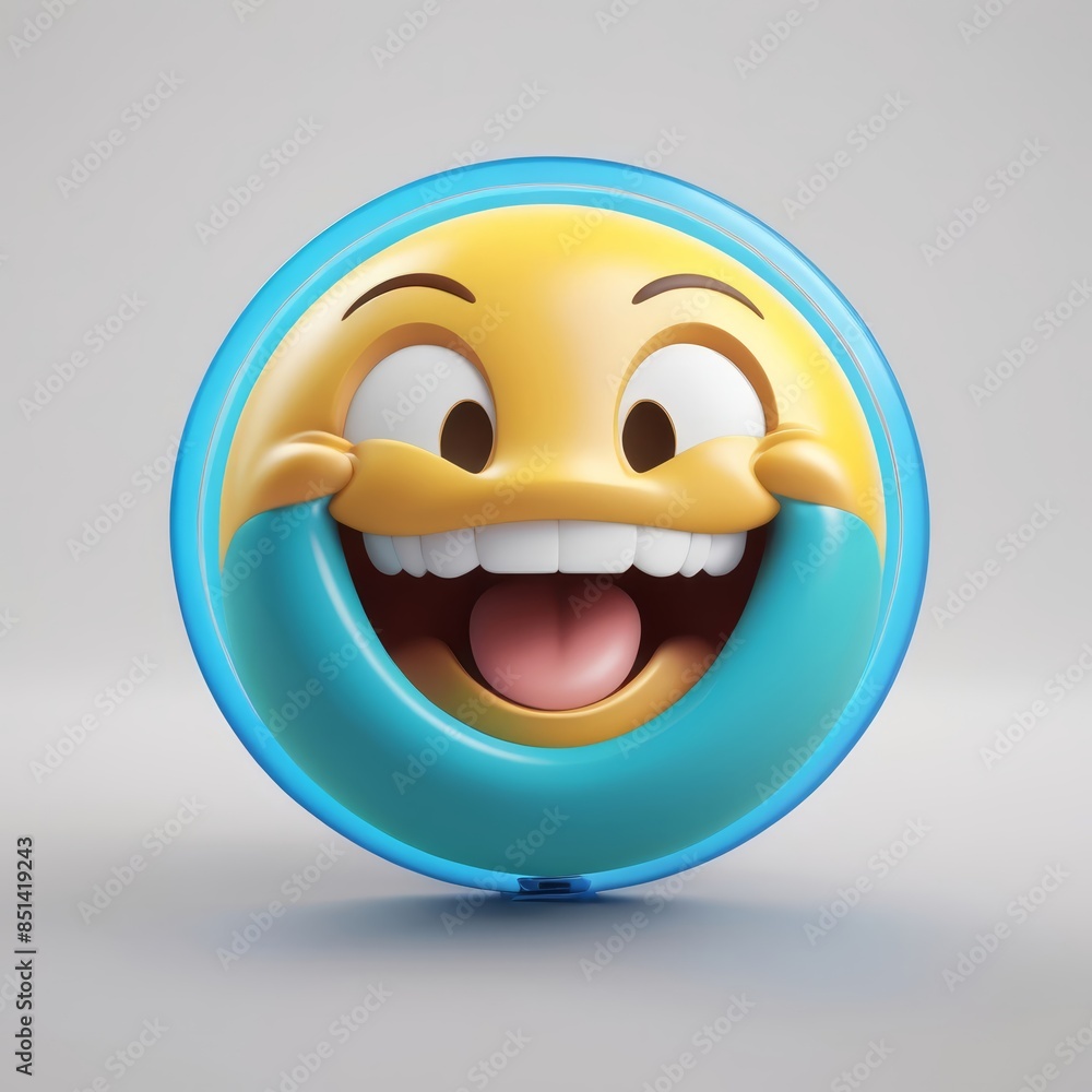 Fototapeta premium a close up of a smiley face with a big smile