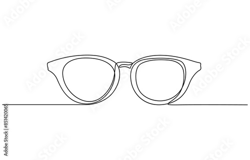 Eye frame glasses isolated on white background. Single hand drawn sunglasses illustration. Cute element for greeting cards, posters, stickers and seasonal design. round glasses, round glasses.
Glasses